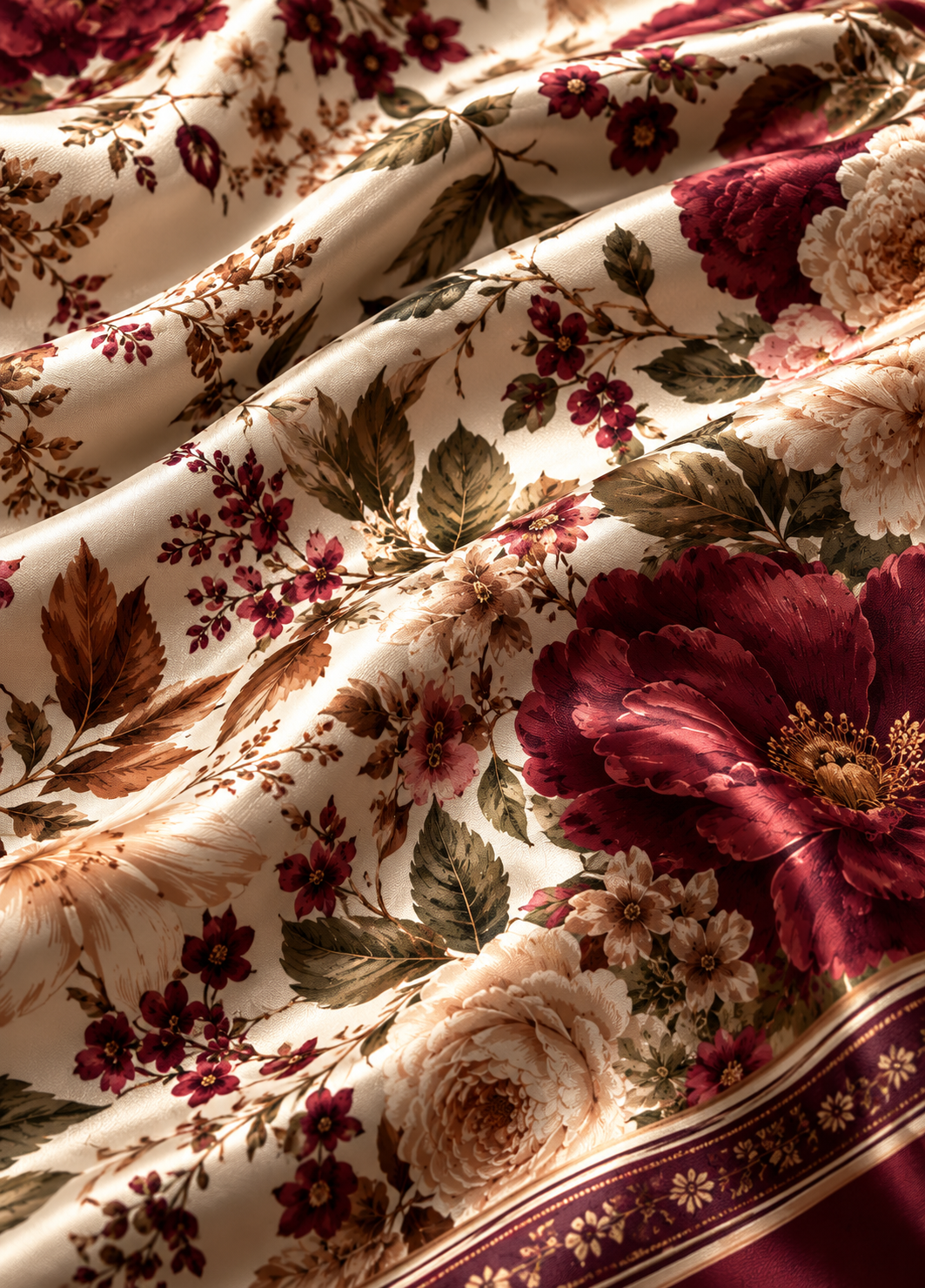 Burgundy Garden Scarf