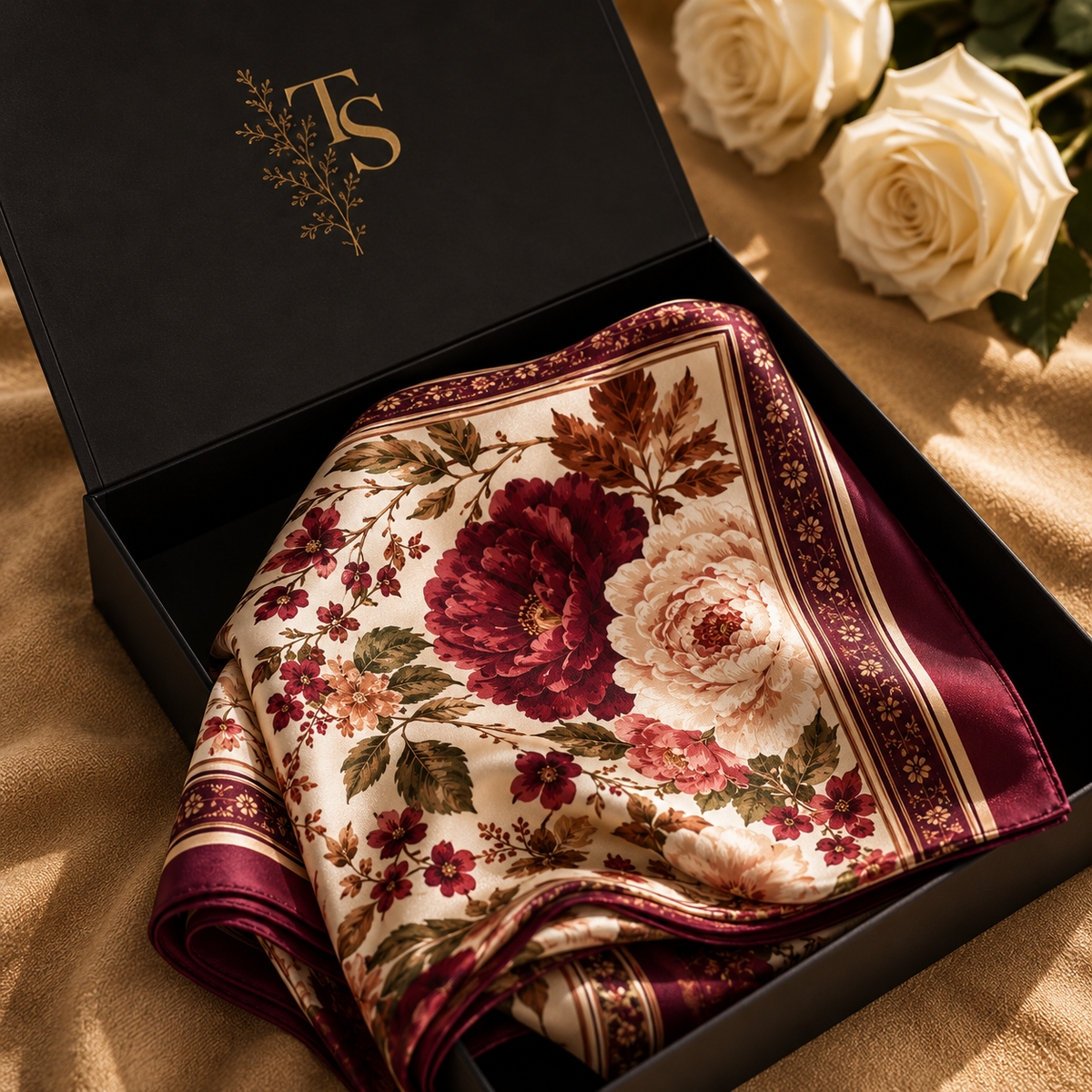 Burgundy Garden Scarf