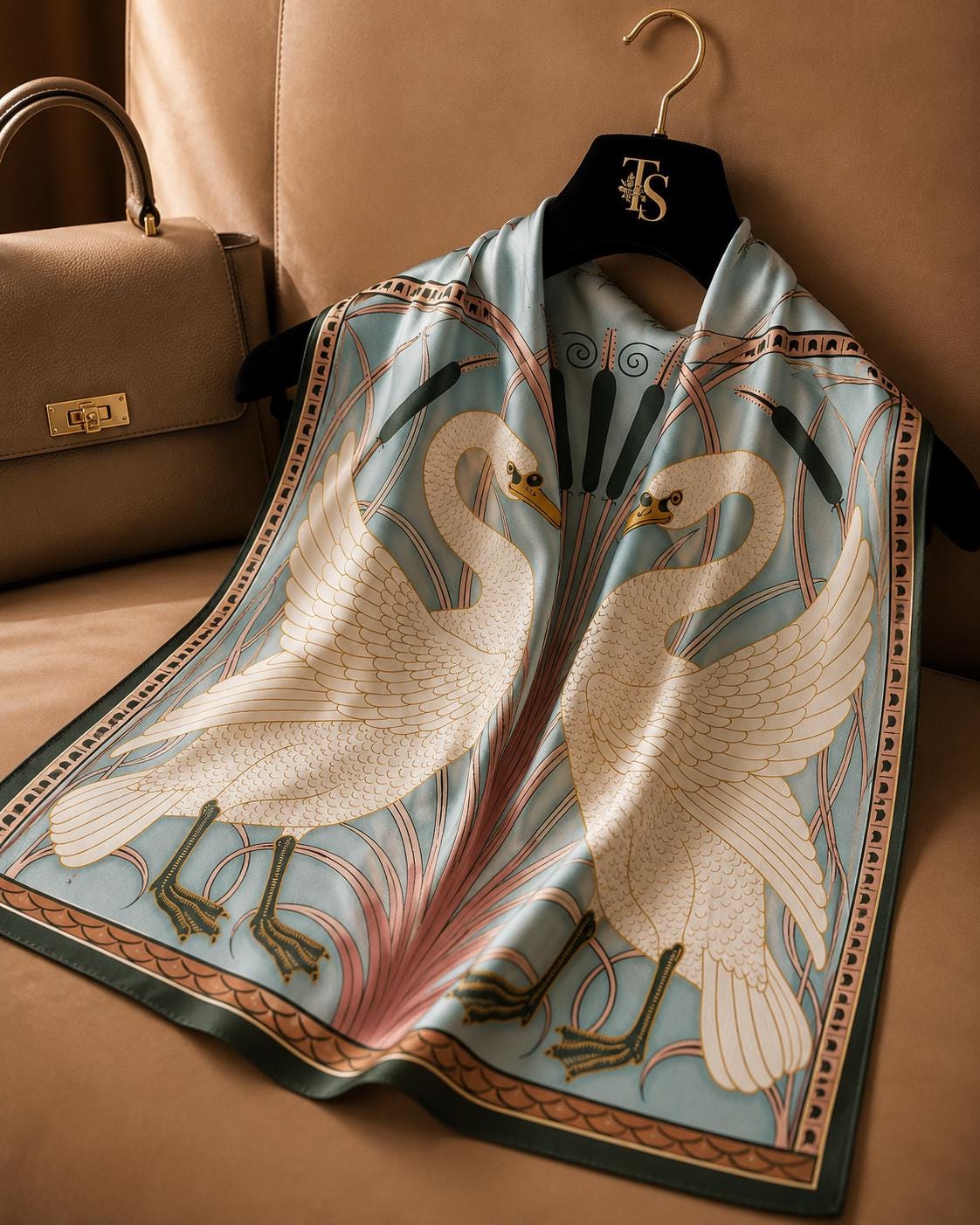 Art Nouveau Swan Scarf