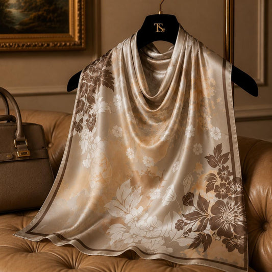Neutral Floral Scarf